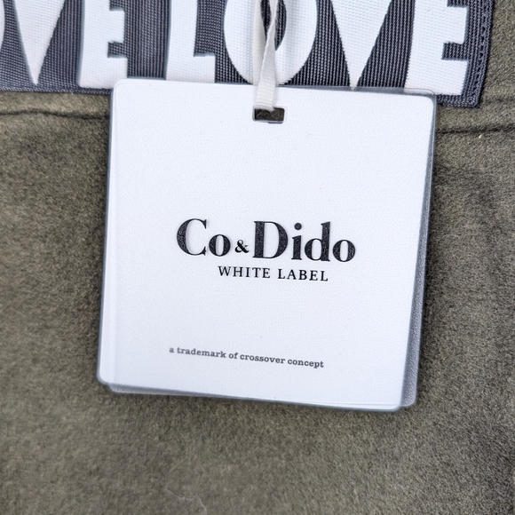 Co & Dido Army Green Thick Felt Mini Skirt LOVE LOVE Women's Size Medium - Picture 5 of 7